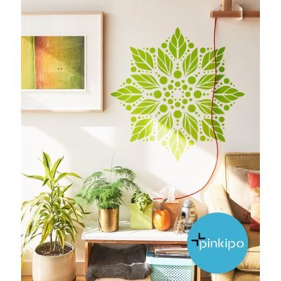LEAF MANDALA / Reusable Allover Large Wall Stencils for Painting
