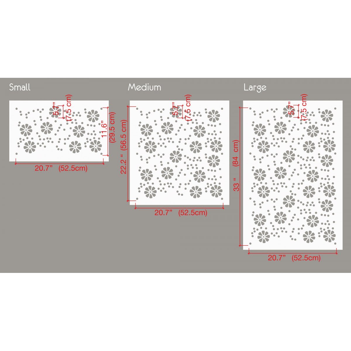 FLOWERS / Reusable Allover Large Wall Stencils for Painting