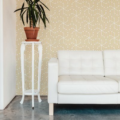 LINEAR HEXAGON / Reusable Allover Large Wall Stencils for Painting LINEAR HEXAGON / Reusable Allover Large Wall Stencils for Painting