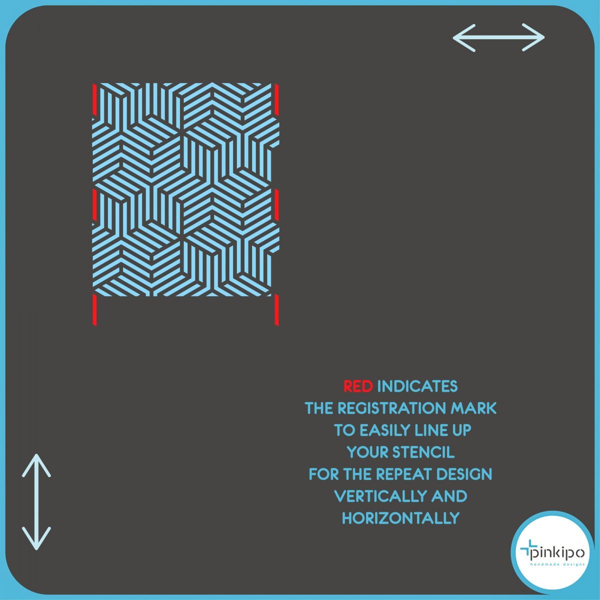 LINEAR HEXAGON / Reusable Allover Large Wall Stencils for Painting