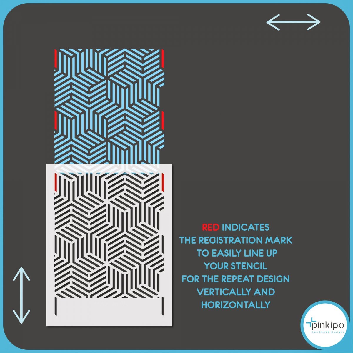 LINEAR HEXAGON / Reusable Allover Large Wall Stencils for Painting