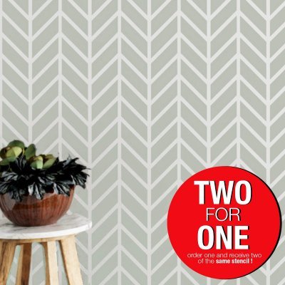 CHEVRON II / Reusable Allover Large Wall Stencils for Painting  CHEVRON II / Reusable Allover Large Wall Stencils for Painting