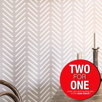 HERRINGBONE / Reusable Allover Large Wall Stencils for Painting