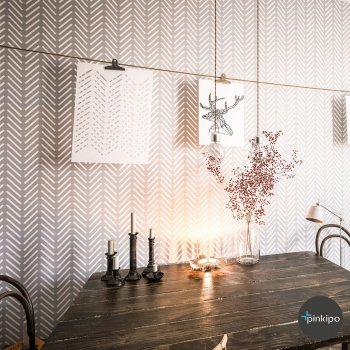 HERRINGBONE / Reusable Allover Large Wall Stencils for Painting HERRINGBONE / Reusable Allover Large Wall Stencils for Painting