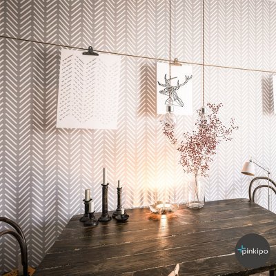 HERRINGBONE / Reusable Allover Large Wall Stencils for Painting HERRINGBONE / Reusable Allover Large Wall Stencils for Painting