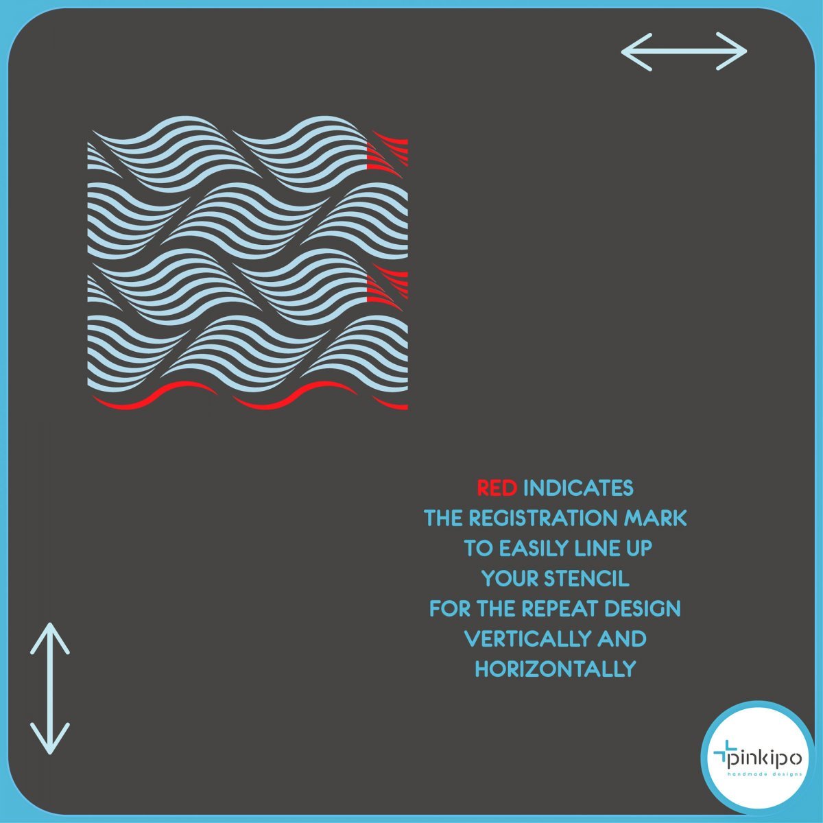 WAVY SEA  / Reusable Allover Large Wall Stencils for Painting