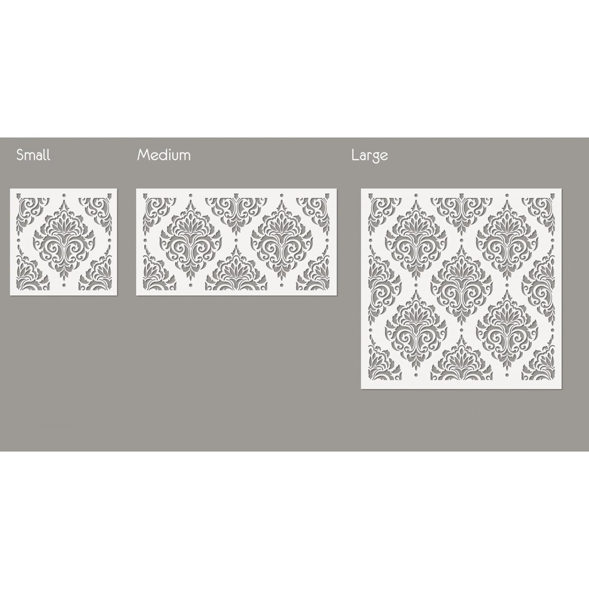 FLOWER DAMASK / Reusable Allover Large Wall Stencils for Painting