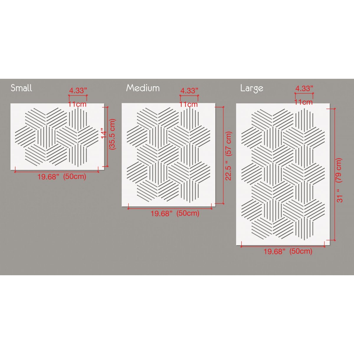 HONEYCOMB / Reusable Allover Large Wall Stencils for Painting