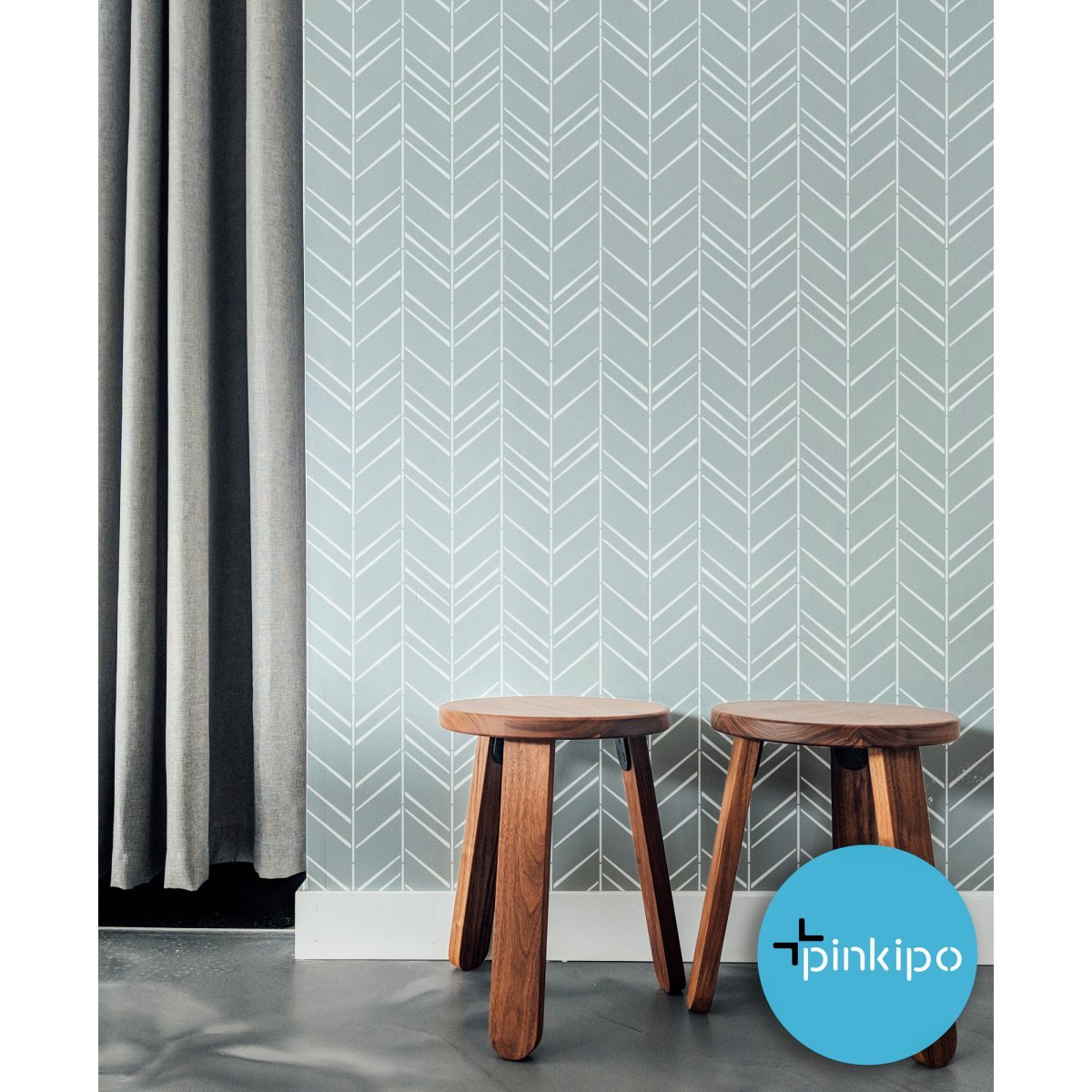 HERRINGBONE Shuffle / Reusable Allover Large Wall Stencils for Painting