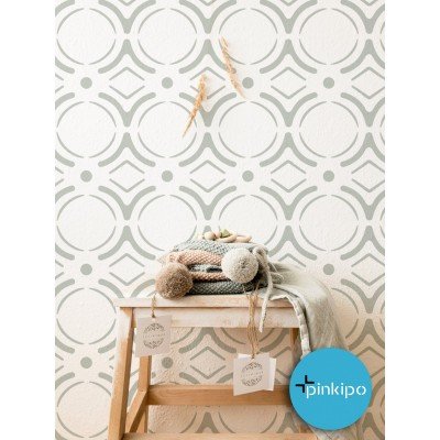 MOROCCAN CIRCLE / Reusable Allover Large Wall Stencils for Painting MOROCCAN CIRCLE / Reusable Allover Large Wall Stencils for Painting
