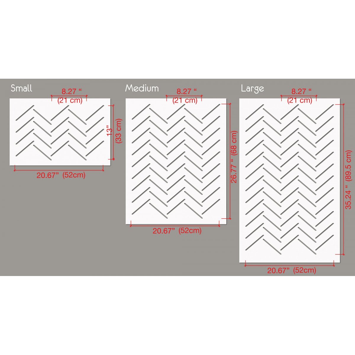 HERRINGBONE ILLUSION / Reusable Allover Large Wall Stencils for Painting