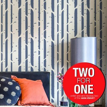 BIRCH TREE / Reusable Allover Large Wall Stencils for Painting