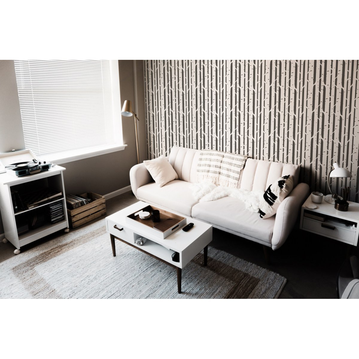 BIRCH TREE / Reusable Allover Large Wall Stencils for Painting