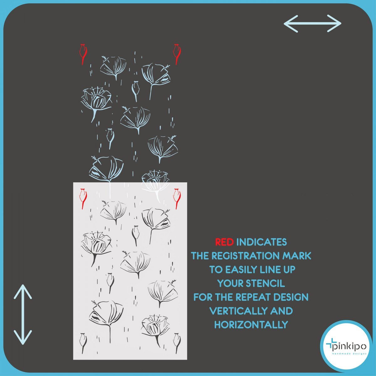SUMMER FLOWERS / Reusable Allover Large Wall Stencils for Painting