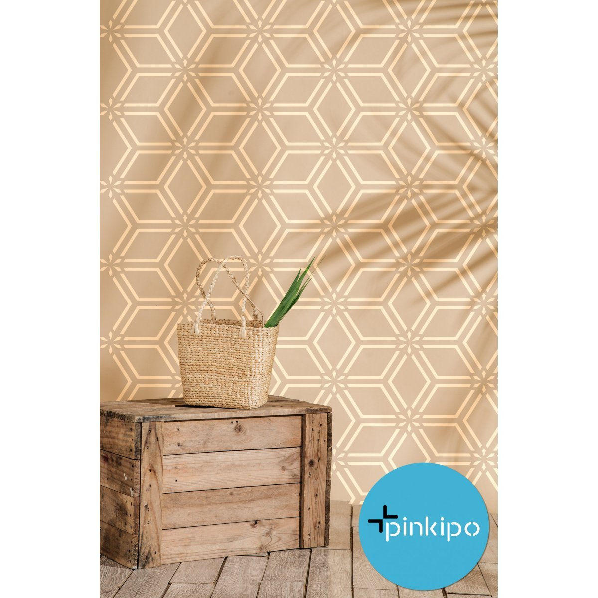 LINES OF NATURE / Reusable Allover Large Wall Stencils for Painting