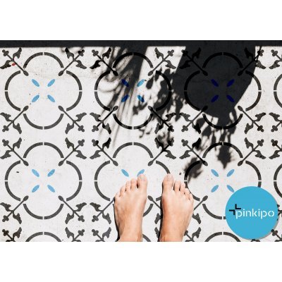 TURQUOISE TILE STENCIL / Reusable Allover Large Wall Stencils for Painting TURQUOISE TILE STENCIL / Reusable Allover Large Wall Stencils for Painting