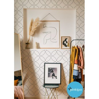 FLOWER OF LIFE SASHIKO / Reusable Allover Large Wall Stencils for Painting FLOWER OF LIFE SASHIKO / Reusable Allover Large Wall Stencils for Painting