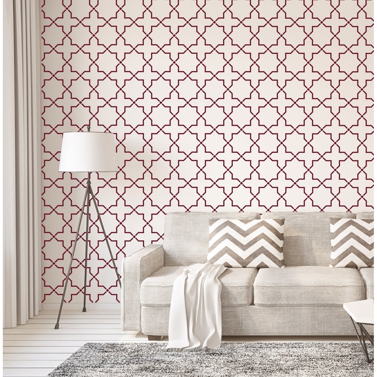 SELJUKIAN OCTAGRAM / Reusable Allover Large Wall Stencils for Painting