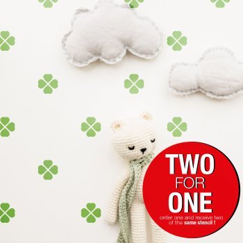 FOUR LEAF CLOVER / Reusable Allover Large Wall Stencils for Painting