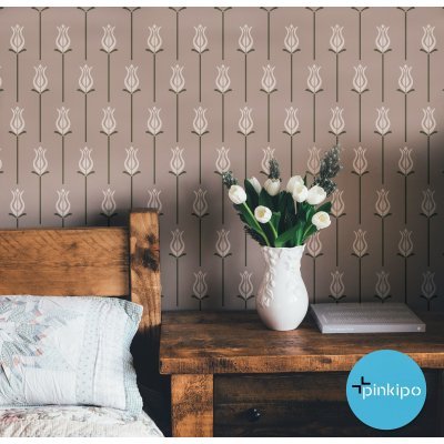 ISTANBUL TULIPS / Reusable Allover Large Wall Stencils for Painting ISTANBUL TULIPS / Reusable Allover Large Wall Stencils for Painting