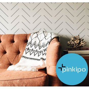 ASSOS / HERRINGBONE DOTTED / Reusable Allover Large Wall Stencils for Painting ASSOS / HERRINGBONE DOTTED / Reusable Allover Large Wall Stencils for Painting