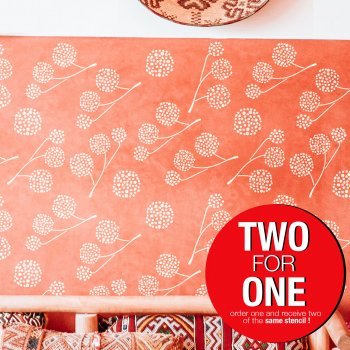 MILET PLANE TREE STENCIL / Reusable Allover Large Wall Stencils for Painting